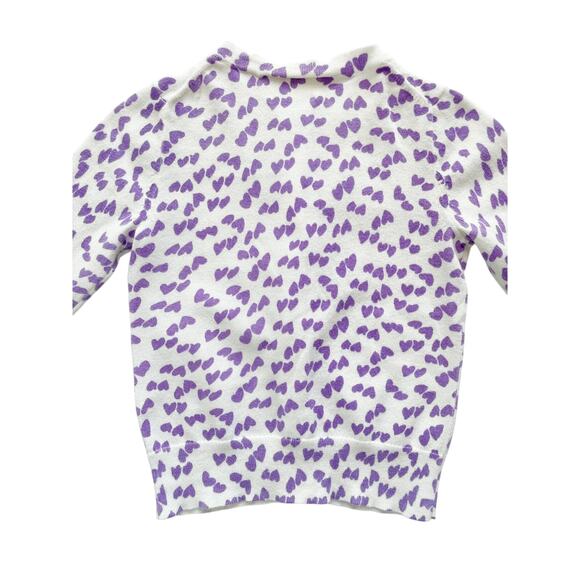 Crewcuts Purple Hearts Cardigan Sweater Size 3 - Picture 3 of 4